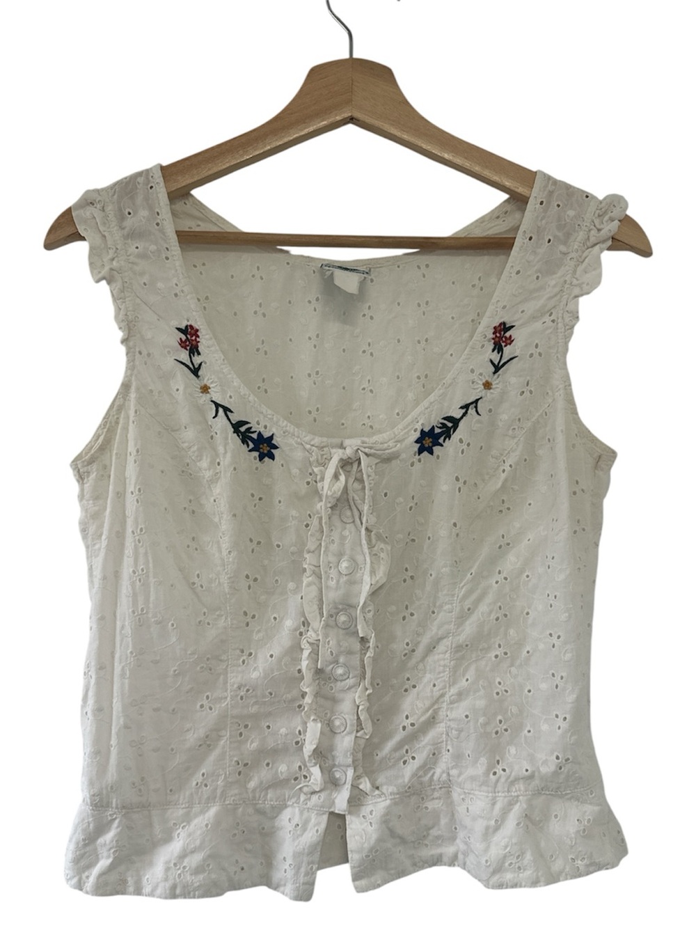 Hammerschmid Oktoberfest Cotton Embroidered Tie Front Trachten Top Medium